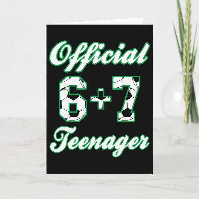 Carte Anniversaire 13 ans Adolescent officiel Funny Socc (Devant)