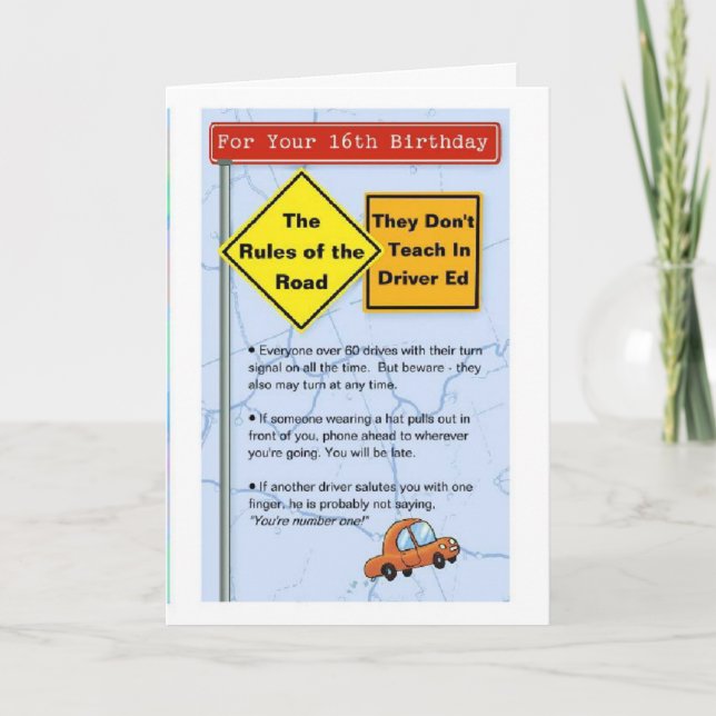 Carte Anniversaire 16 ans (Devant)