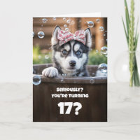 Anniversaire 17 ans Husky mignon et drôle Tub