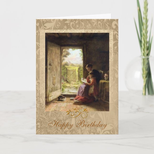 Carte Anniversaire 1888 robuste de fille et de femme de (Devant)