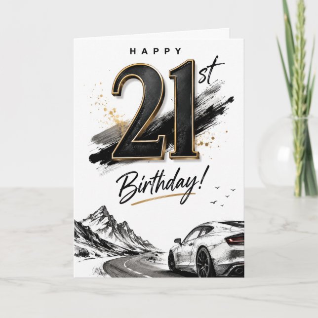 Carte Anniversaire 21 ans homme (Devant)