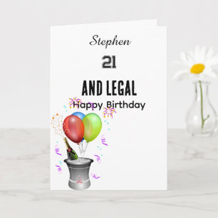 Carte Anniversaire 21 ans personnalisé drôle minimaliste