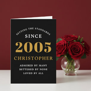 Carte Anniversaire 21 ans personnalisé Né en 2005 Vintag