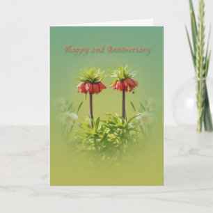 Carte Anniversaire, 2ème, Tulipes rouges Rubra