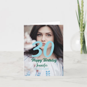 Carte anniversaire 30 ans ajouter nom date année photo b