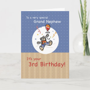 Carte Anniversaire 3 ans Grand Neveu Teddy Bear Balloon