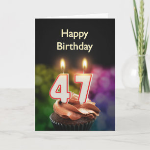 Carte anniversaire 47e avec bougies