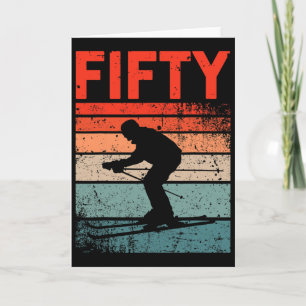 Carte Anniversaire 50 Ans Ski Retro Ski 50 Ans Hommes Fe