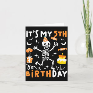 Carte anniversaire 5 ans enfants squelette drôle 5ème an