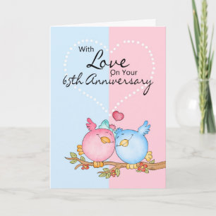 carte anniversaire - 65e anniversaire inséparables
