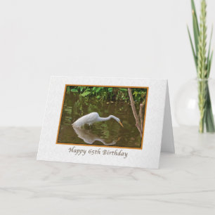 Carte Anniversaire, 65e, Great Egret Fishing à la rivièr