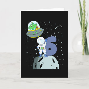Carte ANNIVERSAIRE 6 6e anniversaire garçon astronaute