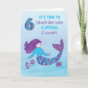 Carte Anniversaire 6 ans de ma cousine Regard scintillan