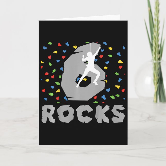 Carte Anniversaire 6 Ans Escalade Enfant de Six Ans Grim (Devant)