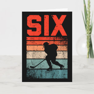 Carte Anniversaire 6 Ans Rétro Hockey Sur Glace 6 Ans Ga