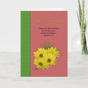 Carte Anniversaire, 75e, Marguerites Jaunes, Religieux