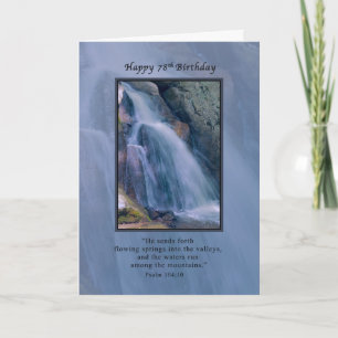 Carte Anniversaire, 78ème, Religieux, Cascade de montagn