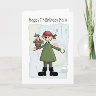 Carte Anniversaire 7 Pirate