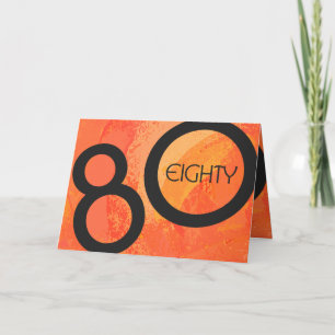 Carte Anniversaire 80 Décennie Orange
