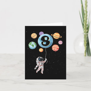 Carte Anniversaire 8e astronaute 8 ans Planètes spatiale