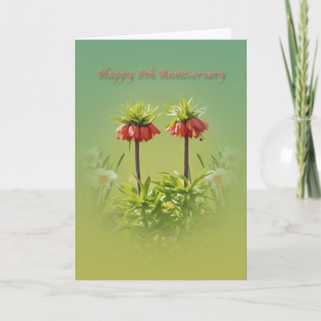 Carte Anniversaire, 8e, Tulipes Red Rubra (Devant)