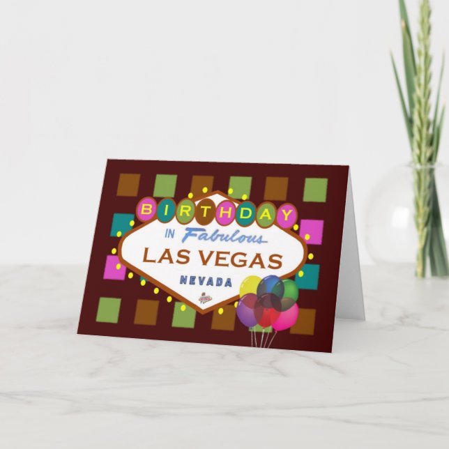 Carte ANNIVERSAIRE À Las Vegas Card, ballons ! (Devant)