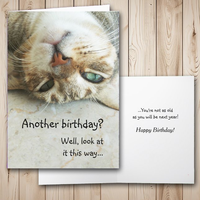 Carte Anniversaire à l'envers mignon de chat (Créateur téléchargé)