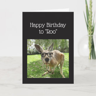 Carte Anniversaire à Roo Fun Kangaroo Australie Art anim