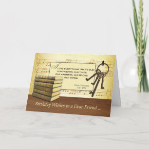 Carte Anniversaire à un vieil ami, Funny Livres Vintages