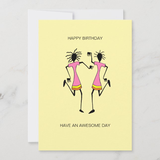 Carte Anniversaire Abstrait, Art Africain (Devant)