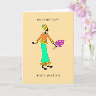 Carte Anniversaire Abstrait, de l'art africain et floral