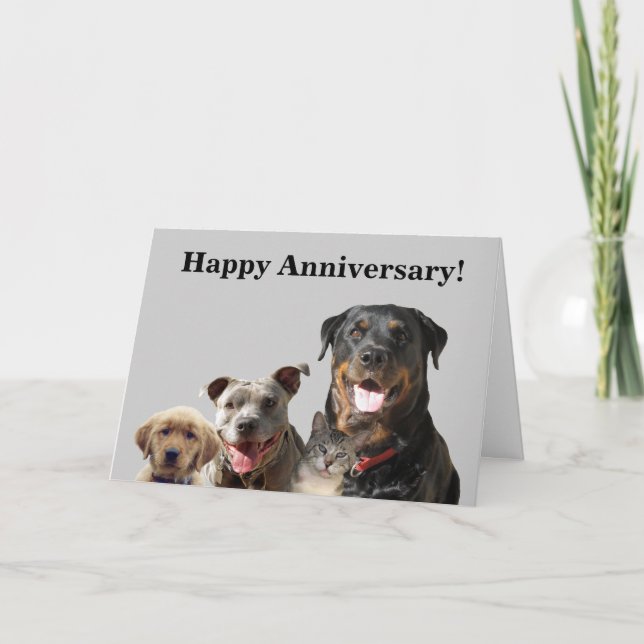Carte Anniversaire Adorable pour animaux de compag (Devant)