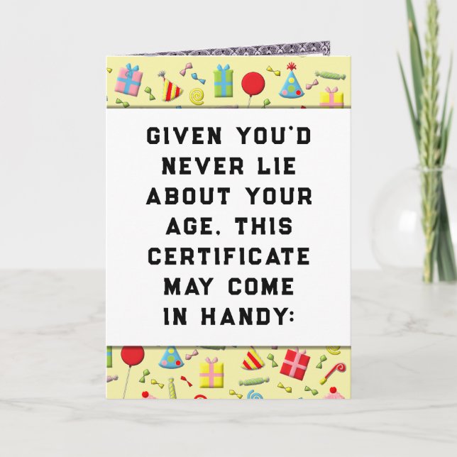 Carte Anniversaire Adulte Drôle (Devant)
