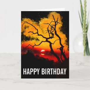 Carte Anniversaire Africaine Nightsky Sunset