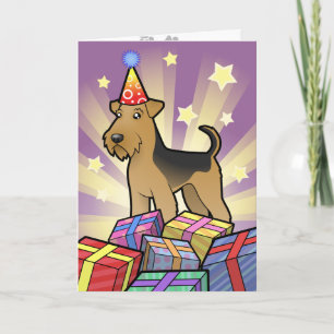 Carte Anniversaire Airedale Terrier/gallois Terrier