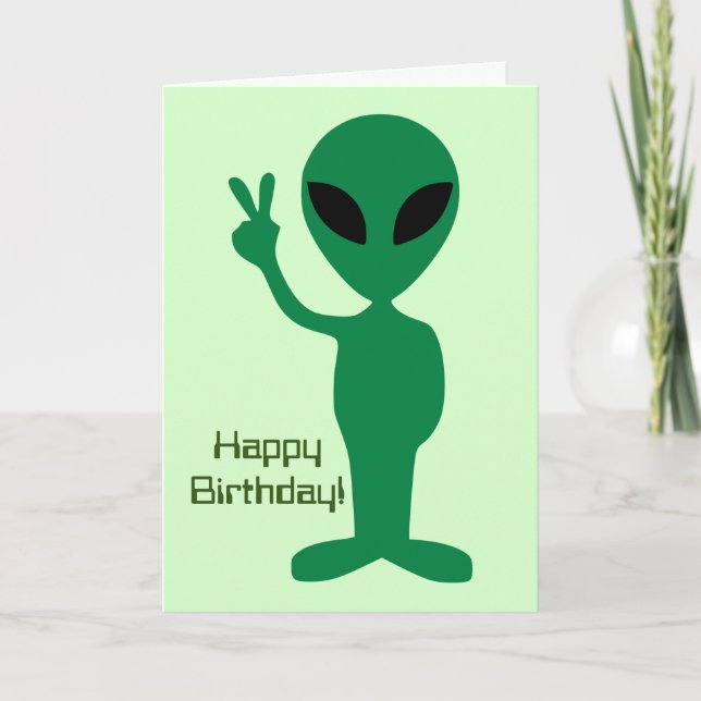 Carte Anniversaire Alien pacifique (Devant)