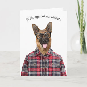 Carte Anniversaire Allemand Berger Chien Humour