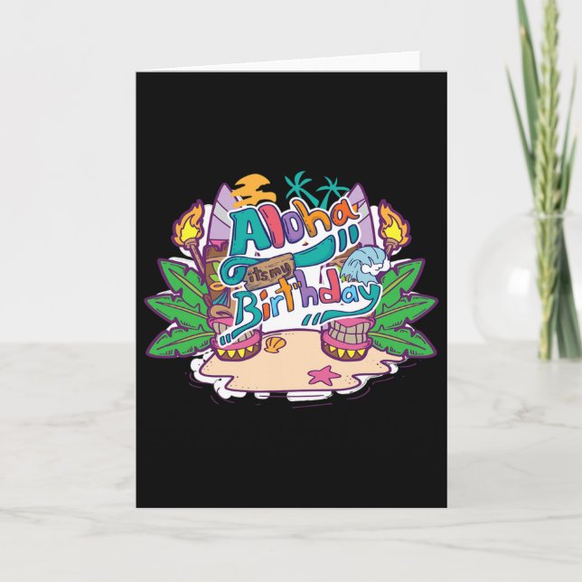 Carte Anniversaire Aloha Hawaii Vacances Hawaïennes  (Devant)