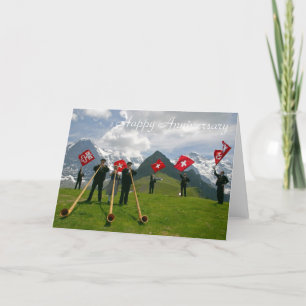 Carte anniversaire Alphorns