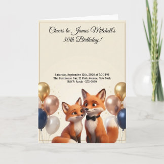 Carte Anniversaire amateur de renard de luxe