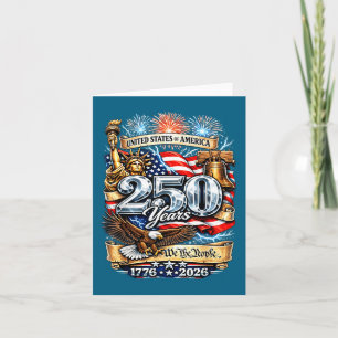 Carte Anniversaire américain 250 ans 4 juillet patriotiq