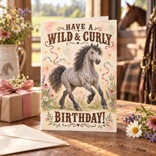 Carte Anniversaire américain sauvage et frisé Bashkir Cu