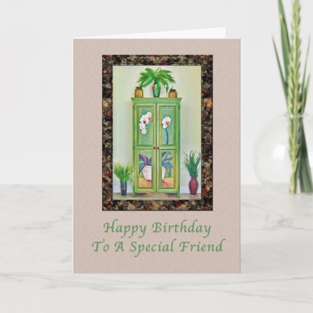 Carte Anniversaire, Ami, Demeure de Vie avec Cabinet ant (Devant)