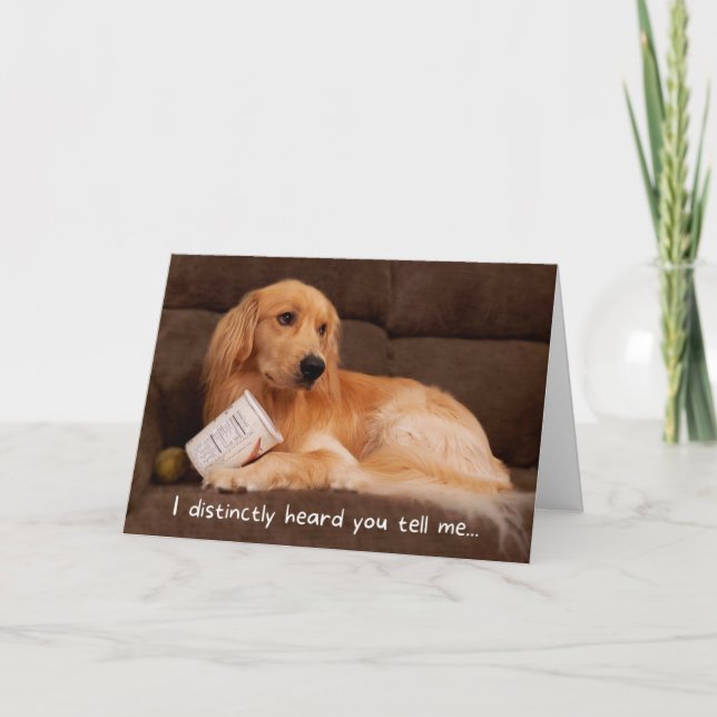 Carte Anniversaire amusant Golden Retriever avec glacièr (Devant)