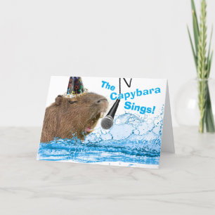 Carte Anniversaire amusant Happy Capybara chante