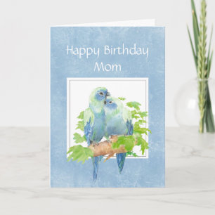 Carte Anniversaire amusant pour Maman Parrot Couple Bird