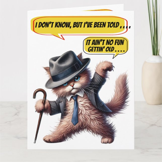 CARTE ANNIVERSAIRE AMUSANT - VOIR À L'INTÉRIEUR ... (Devant)