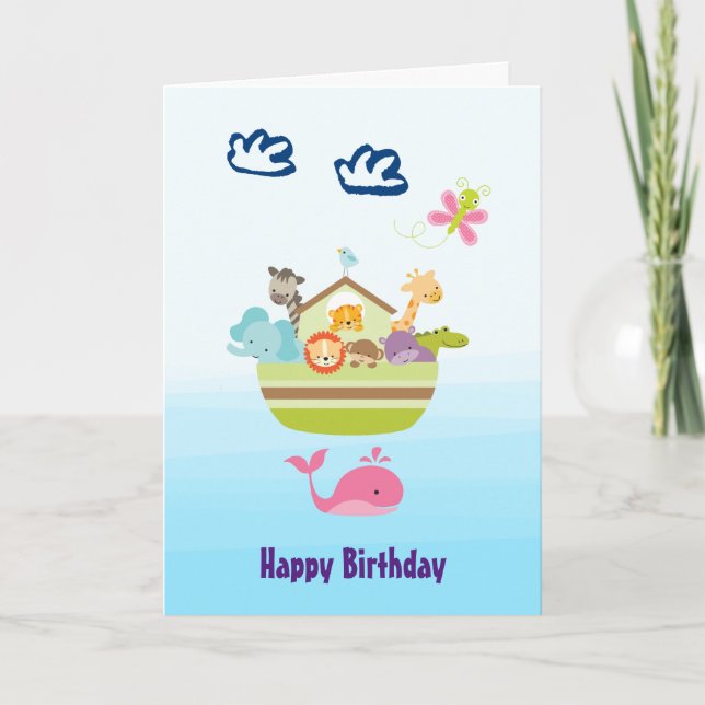 Carte Anniversaire animal de la jungle mignonne (Devant)