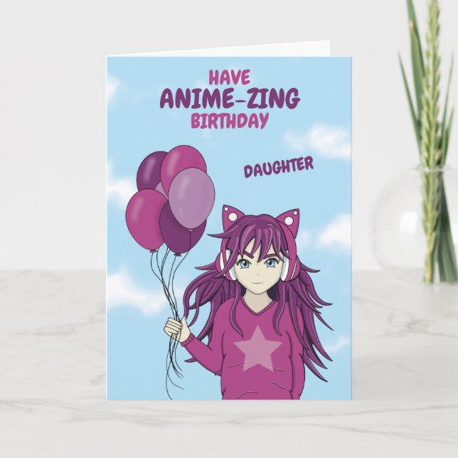 Carte Anniversaire Anime Pour Fille (Devant)