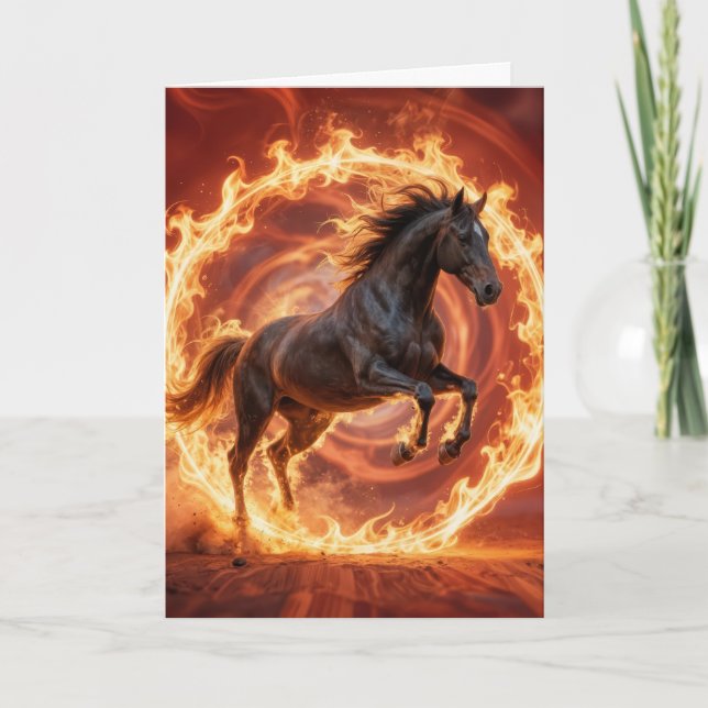 Carte Anniversaire année chinoise du Cheval de Feu (Devant)